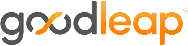 Logo of Goodleap with stylized orange and black text on transparent background.
