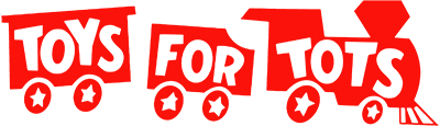 Red text logo with stylized design elements.